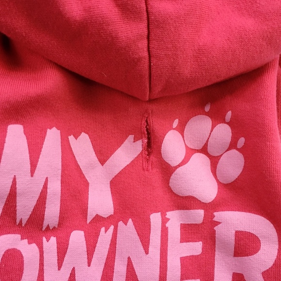 Bailey & Bella My Owner Is Single Hot Pink Fleece Dog Hoodie - Picture 2 of 9